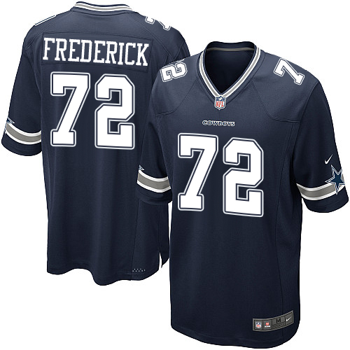 Men's Game Travis Frederick Nike Jersey Navy Blue Home - #72 NFL Dallas Cowboys